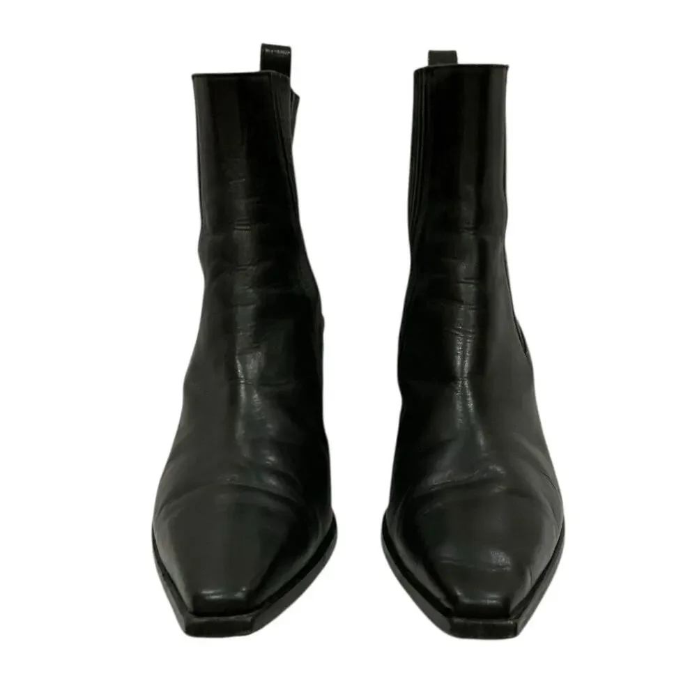 Aeyde Kate 75mm Leather Block Heel Ankle Boots Black Size 40 / 10 - Picture 8 of 12